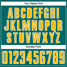 Загрузить изображение в средство просмотра галереи, Custom Teal Gold-White Abstract Line Sports Sublimation Soccer Uniform Jersey