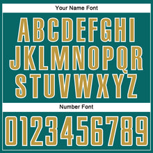 Загрузить изображение в средство просмотра галереи, Custom Teal Old Gold-White Abstract Line Sports Sublimation Soccer Uniform Jersey