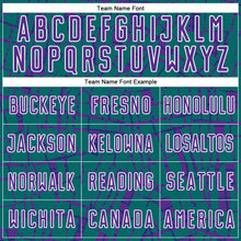 Charger l'image dans la galerie, Custom Teal Purple-White Abstract Line Sports Sublimation Soccer Uniform Jersey