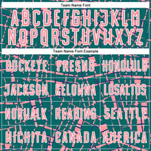 Загрузить изображение в средство просмотра галереи, Custom Teal Medium Pink-White Abstract Line Sports Sublimation Soccer Uniform Jersey