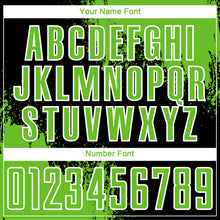 Загрузить изображение в средство просмотра галереи, Custom Black Aurora Green-White Abstract Brush Stroke Sports Sublimation Soccer Uniform Jersey