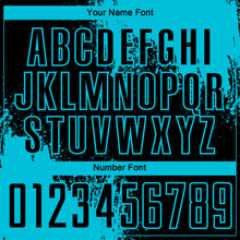 Laden Sie das Bild in den Galerie-Viewer, Custom Black Lakes Blue Abstract Brush Stroke Sports Sublimation Soccer Uniform Jersey