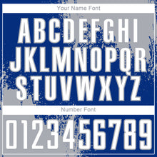 Load image into Gallery viewer, Custom Royal White-Gray Abstract Brush Stroke Sports Sublimation Soccer Uniform Jersey