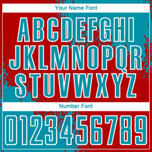 Load image into Gallery viewer, Custom Red Teal-White Abstract Brush Stroke Sports Sublimation Soccer Uniform Jersey
