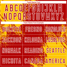 Load image into Gallery viewer, Custom Red Yellow-White Abstract Brush Stroke Sports Sublimation Soccer Uniform Jersey