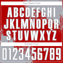 Load image into Gallery viewer, Custom Red White-Gray Abstract Brush Stroke Sports Sublimation Soccer Uniform Jersey