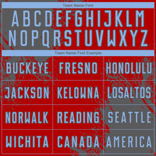 Load image into Gallery viewer, Custom Red Light Blue-Steel Gray Abstract Brush Stroke Sports Sublimation Soccer Uniform Jersey