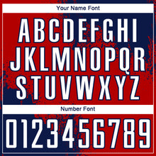 Load image into Gallery viewer, Custom Red White-Navy Abstract Brush Stroke Sports Sublimation Soccer Uniform Jersey