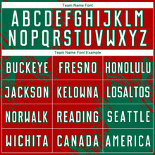 Load image into Gallery viewer, Custom Red White-Kelly Green Abstract Brush Stroke Sports Sublimation Soccer Uniform Jersey