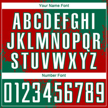 Load image into Gallery viewer, Custom Red White-Kelly Green Abstract Brush Stroke Sports Sublimation Soccer Uniform Jersey