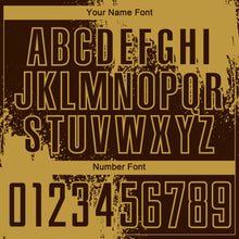 Load image into Gallery viewer, Custom Brown Old Gold Abstract Brush Stroke Sports Sublimation Soccer Uniform Jersey