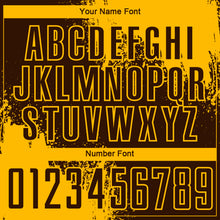 Laden Sie das Bild in den Galerie-Viewer, Custom Brown Gold Abstract Brush Stroke Sports Sublimation Soccer Uniform Jersey