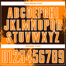 Laden Sie das Bild in den Galerie-Viewer, Custom Brown Bay Orange-White Abstract Brush Stroke Sports Sublimation Soccer Uniform Jersey