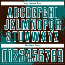 Load image into Gallery viewer, Custom Brown Teal-White Abstract Brush Stroke Sports Sublimation Soccer Uniform Jersey