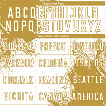 Загрузить изображение в средство просмотра галереи, Custom White Old Gold Abstract Brush Stroke Sports Sublimation Soccer Uniform Jersey