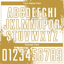 Загрузить изображение в средство просмотра галереи, Custom White Old Gold Abstract Brush Stroke Sports Sublimation Soccer Uniform Jersey