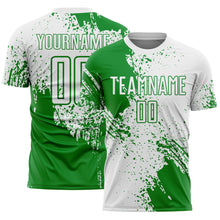 Загрузить изображение в средство просмотра галереи, Custom White Grass Green Abstract Brush Stroke Sports Sublimation Soccer Uniform Jersey