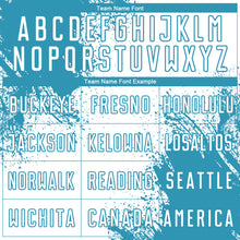 Загрузить изображение в средство просмотра галереи, Custom White Panther Blue Abstract Brush Stroke Sports Sublimation Soccer Uniform Jersey