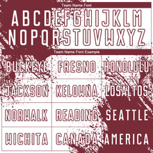 Загрузить изображение в средство просмотра галереи, Custom White Burgundy Abstract Brush Stroke Sports Sublimation Soccer Uniform Jersey