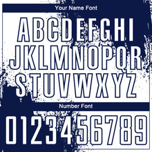 Загрузить изображение в средство просмотра галереи, Custom White Navy Abstract Brush Stroke Sports Sublimation Soccer Uniform Jersey