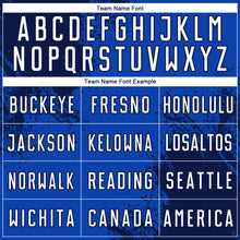 Загрузить изображение в средство просмотра галереи, Custom Thunder Blue White-Navy Abstract Brush Stroke Sports Sublimation Soccer Uniform Jersey