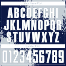Загрузить изображение в средство просмотра галереи, Custom Navy White-Silver Abstract Brush Stroke Sports Sublimation Soccer Uniform Jersey