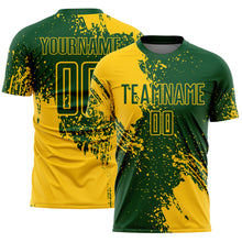 Charger l'image dans la galerie, Custom Green Yellow Abstract Brush Stroke Sports Sublimation Soccer Uniform Jersey
