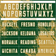 Charger l'image dans la galerie, Custom Green White-Old Gold Abstract Brush Stroke Sports Sublimation Soccer Uniform Jersey