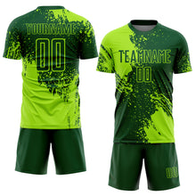 Charger l'image dans la galerie, Custom Green Neon Green Abstract Brush Stroke Sports Sublimation Soccer Uniform Jersey