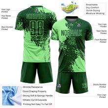 Charger l'image dans la galerie, Custom Green Pea Green Abstract Brush Stroke Sports Sublimation Soccer Uniform Jersey