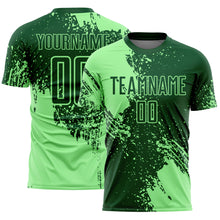Charger l'image dans la galerie, Custom Green Pea Green Abstract Brush Stroke Sports Sublimation Soccer Uniform Jersey