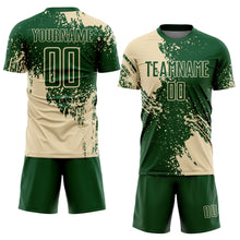 Charger l'image dans la galerie, Custom Green Cream Abstract Brush Stroke Sports Sublimation Soccer Uniform Jersey