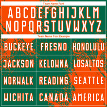 Загрузить изображение в средство просмотра галереи, Custom Kelly Green White-Orange Abstract Brush Stroke Sports Sublimation Soccer Uniform Jersey