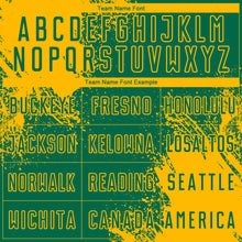 Загрузить изображение в средство просмотра галереи, Custom Kelly Green Gold Abstract Brush Stroke Sports Sublimation Soccer Uniform Jersey