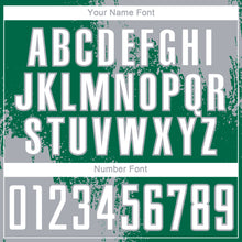 Загрузить изображение в средство просмотра галереи, Custom Kelly Green White-Gray Abstract Brush Stroke Sports Sublimation Soccer Uniform Jersey