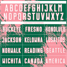 Загрузить изображение в средство просмотра галереи, Custom Kelly Green White-Medium Pink Abstract Brush Stroke Sports Sublimation Soccer Uniform Jersey