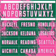 Загрузить изображение в средство просмотра галереи, Custom Kelly Green White-Pink Abstract Brush Stroke Sports Sublimation Soccer Uniform Jersey