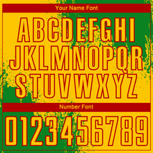 Загрузить изображение в средство просмотра галереи, Custom Yellow Grass Green-Red Abstract Brush Stroke Sports Sublimation Soccer Uniform Jersey