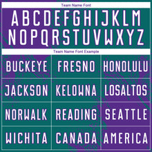 Загрузить изображение в средство просмотра галереи, Custom Teal White-Purple Abstract Brush Stroke Sports Sublimation Soccer Uniform Jersey