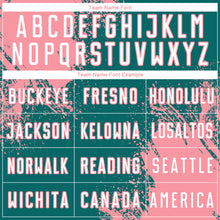 Загрузить изображение в средство просмотра галереи, Custom Teal White-Medium Pink Abstract Brush Stroke Sports Sublimation Soccer Uniform Jersey