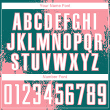 Загрузить изображение в средство просмотра галереи, Custom Teal White-Medium Pink Abstract Brush Stroke Sports Sublimation Soccer Uniform Jersey