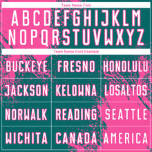 Загрузить изображение в средство просмотра галереи, Custom Teal White-Pink Abstract Brush Stroke Sports Sublimation Soccer Uniform Jersey