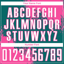 Загрузить изображение в средство просмотра галереи, Custom Teal White-Pink Abstract Brush Stroke Sports Sublimation Soccer Uniform Jersey