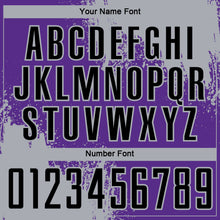 Load image into Gallery viewer, Custom Purple Black-Gray Abstract Brush Stroke Sports Sublimation Soccer Uniform Jersey