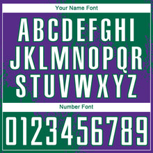 Charger l'image dans la galerie, Custom Purple White-Kelly Green Abstract Brush Stroke Sports Sublimation Soccer Uniform Jersey