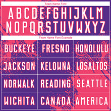 Загрузить изображение в средство просмотра галереи, Custom Purple White-Neon Pink Abstract Brush Stroke Sports Sublimation Soccer Uniform Jersey