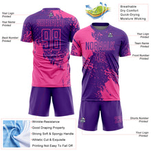 Загрузить изображение в средство просмотра галереи, Custom Purple Pink Abstract Brush Stroke Sports Sublimation Soccer Uniform Jersey