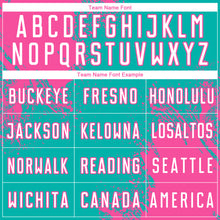 Load image into Gallery viewer, Custom Aqua White-Pink Abstract Brush Stroke Sports Sublimation Soccer Uniform Jersey