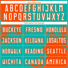 Load image into Gallery viewer, Custom Aqua White-Orange Abstract Brush Stroke Sports Sublimation Soccer Uniform Jersey