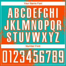 Load image into Gallery viewer, Custom Aqua White-Orange Abstract Brush Stroke Sports Sublimation Soccer Uniform Jersey